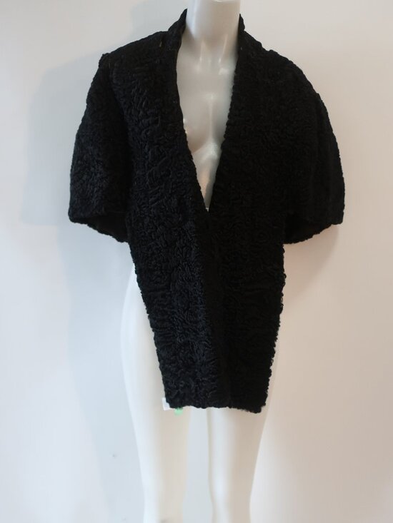 Barbatsuly Jackets & Blazers - Womens Barbatsuly Black Persian Lamb Cape S